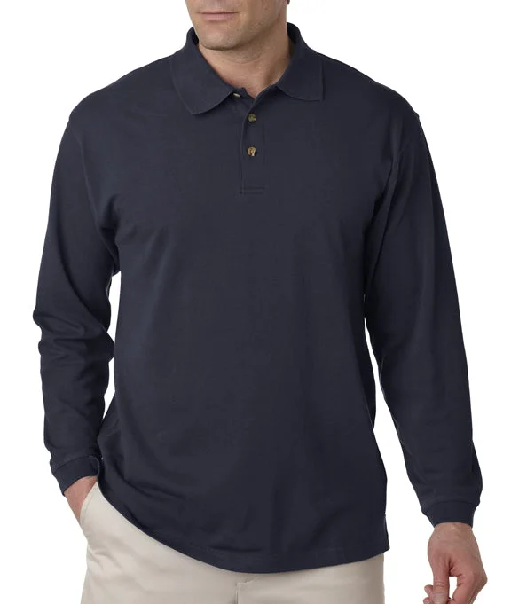 Men's formal - style silk blend polo shirts for special occasionsMen Polo with a Hidden Button Placket for a Neat and Tidy Look8532 - UltraClub Adult Long-Sleeve Classic Piqué Polo Shirt | Navy Men's formal - style silk blend polo shirts for special occasionsMen Polo with a Hidden Button Placket for a Neat and Tidy Look8532 - UltraClub Adult Long-Sleeve Classic Piqué Polo Shirt | Navy