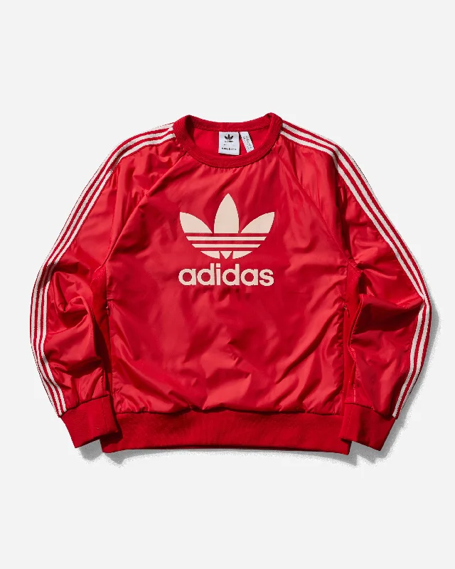 Men sweatshirt with a high - neck for added stylePuffer - Style Men Sweatshirt for Added Warmth and StyleMen's Wales Bonner Nylon Crew Jersey Better Scarlet Men sweatshirt with a high - neck for added stylePuffer - Style Men Sweatshirt for Added Warmth and StyleMen's Wales Bonner Nylon Crew Jersey Better Scarlet
