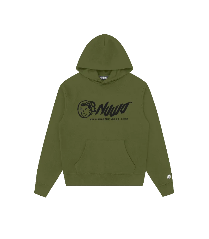 Men hoodie with a kangaroo pocket and ribbed cuffsSleeveless Men Hoodie for a Sporty and Edgy StyleBBC X NUWO OG LOGO POPOVER HOOD - OLIVE Men hoodie with a kangaroo pocket and ribbed cuffsSleeveless Men Hoodie for a Sporty and Edgy StyleBBC X NUWO OG LOGO POPOVER HOOD - OLIVE