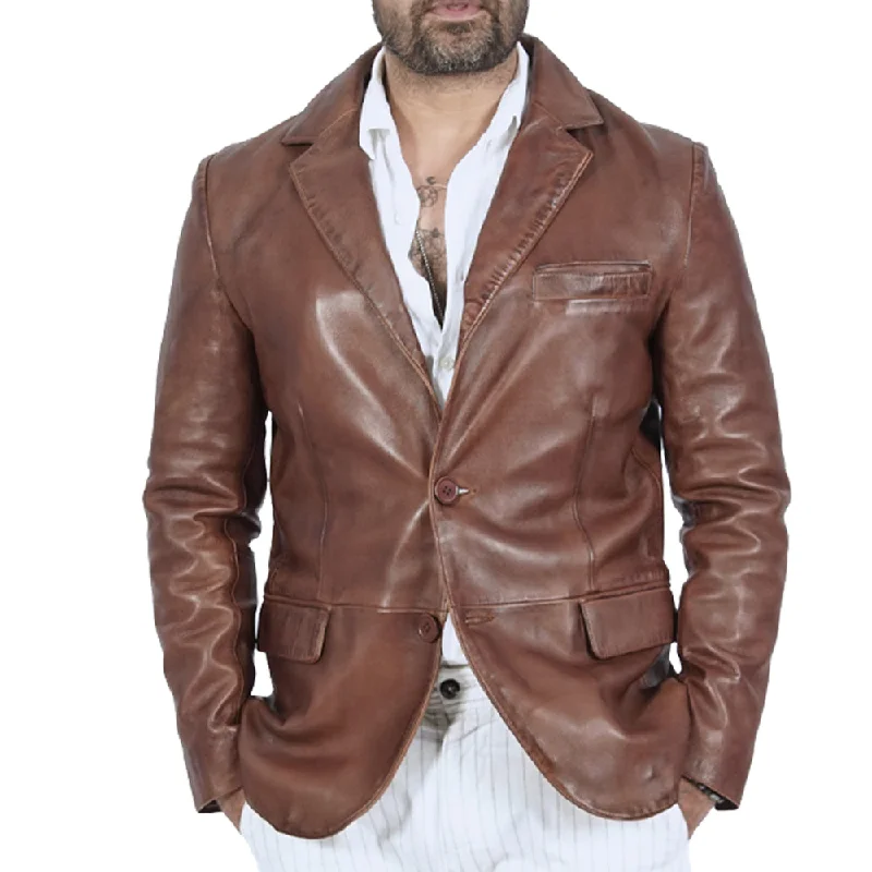 Men leather trench coats with a double - breasted design for a classic and sophisticated lookBelted Men Coat for a Defined Waist and Stylish SilhouetteBlazer Harper Brown Leather Jacket Men leather trench coats with a double - breasted design for a classic and sophisticated lookBelted Men Coat for a Defined Waist and Stylish SilhouetteBlazer Harper Brown Leather Jacket