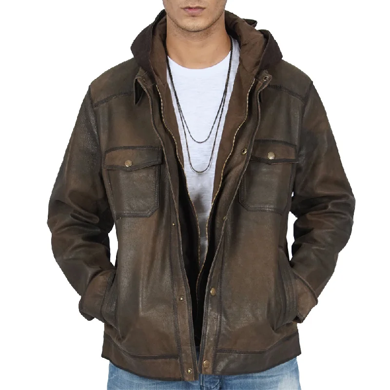 Men leather anoraks with a hooded design for protection against wind and rainWaxed - Cotton Men Coat for Water Resistance and DurabilityBrookfield Vintage Dark Brown Leather Jacket Men leather anoraks with a hooded design for protection against wind and rainWaxed - Cotton Men Coat for Water Resistance and DurabilityBrookfield Vintage Dark Brown Leather Jacket