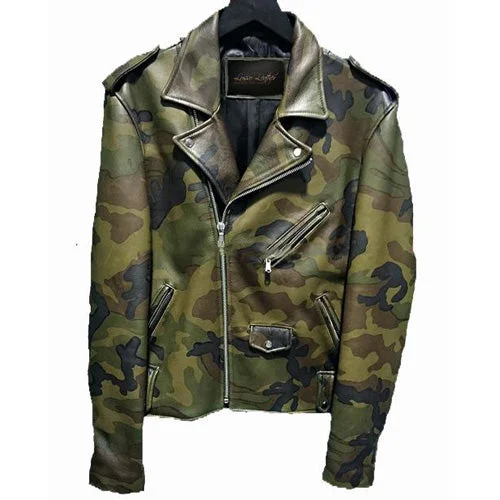 Men leather safari jackets with a breathable cotton - blend exterior for outdoor adventuresPea - Coat Men Coat with a Navy and Classic DesignClassic Biker Camouflage military print leather jacket Men leather safari jackets with a breathable cotton - blend exterior for outdoor adventuresPea - Coat Men Coat with a Navy and Classic DesignClassic Biker Camouflage military print leather jacket