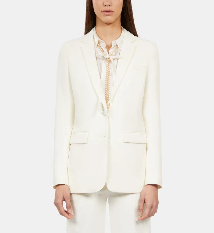 Crepe Suit Jacket Straight Cut