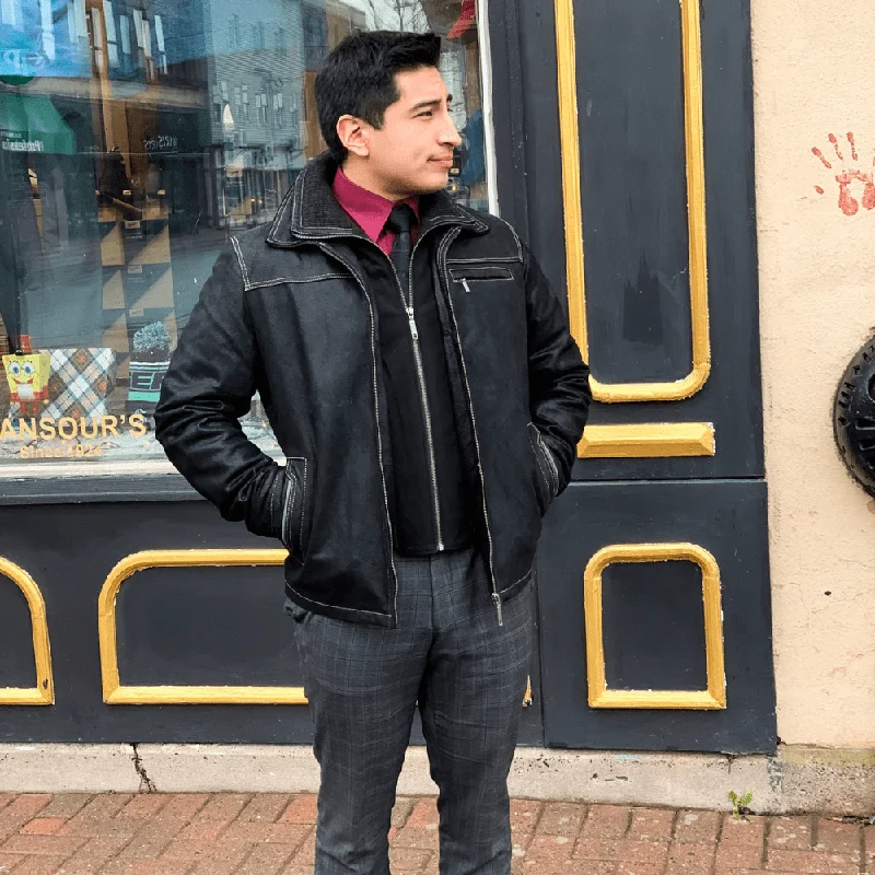 Men leather chore jackets with a durable waxed - leather finish for a rustic and hard - wearing optionMen Coat with a Hidden Placket for a Neat and Tidy LookCruze Collection Convertible Leather Jacket - 47587 - Jet Black Men leather chore jackets with a durable waxed - leather finish for a rustic and hard - wearing optionMen Coat with a Hidden Placket for a Neat and Tidy LookCruze Collection Convertible Leather Jacket - 47587 - Jet Black