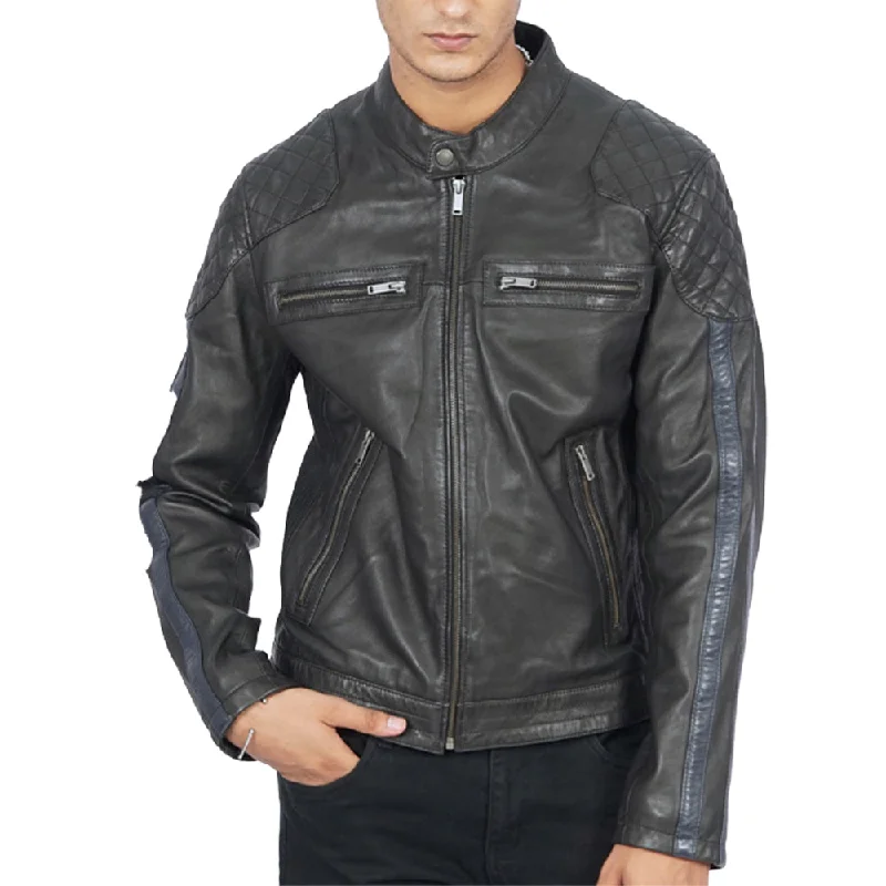Men leather denim jackets with a combination of leather and denim for a unique hybrid styleLined Men Coat with a Soft and Comfortable InteriorKeith Biker Black Leather Jacket Men leather denim jackets with a combination of leather and denim for a unique hybrid styleLined Men Coat with a Soft and Comfortable InteriorKeith Biker Black Leather Jacket