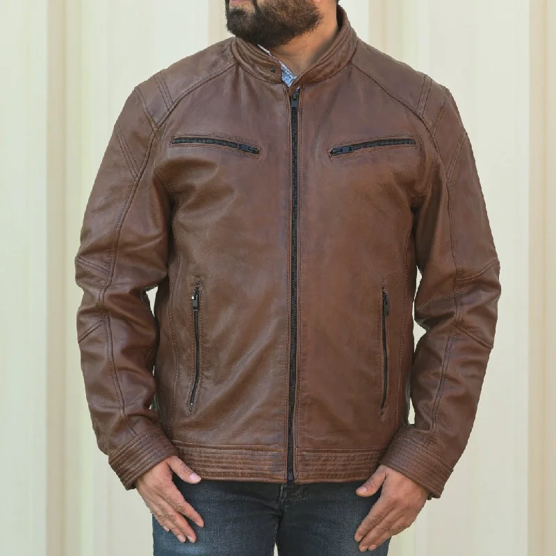 Men leather waistcoats with a decorative button - front for a formal and refined lookMen Coat with a Removable Lining for Seasonal VersatilityMen's Snap Collar Leather Jacket Men leather waistcoats with a decorative button - front for a formal and refined lookMen Coat with a Removable Lining for Seasonal VersatilityMen's Snap Collar Leather Jacket