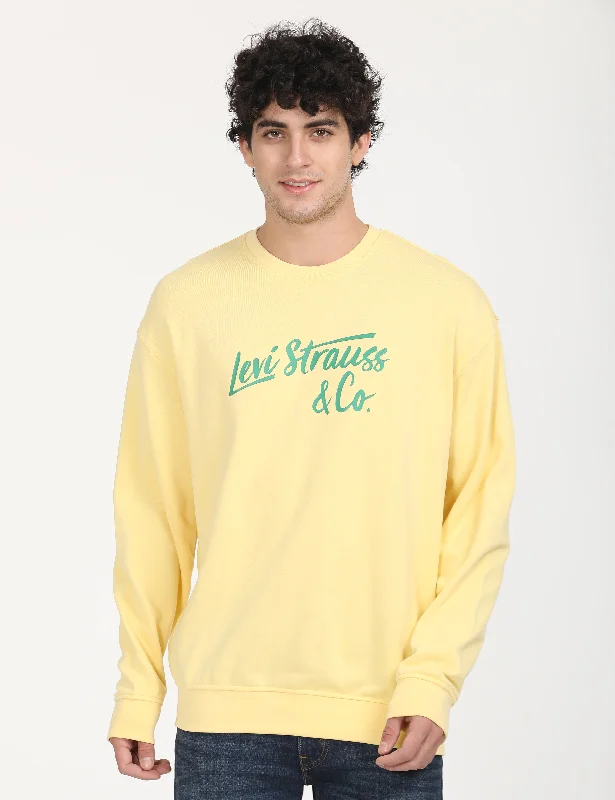 Oversized men sweatshirt for a relaxed fitKangaroo - Pocket Men Sweatshirt for Hand - Warming and StorageMen's Solid Yellow Crew Neck Sweatshirt Oversized men sweatshirt for a relaxed fitKangaroo - Pocket Men Sweatshirt for Hand - Warming and StorageMen's Solid Yellow Crew Neck Sweatshirt