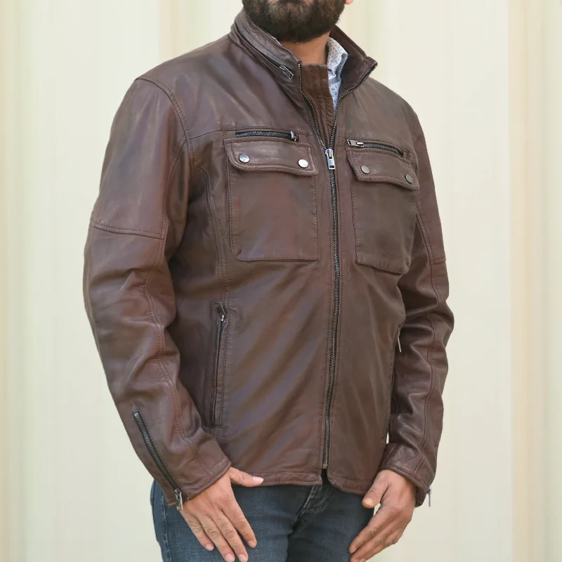 Men leather blazers with a modern fit for a stylish office - to - evening optionTrench - Style Men Coat with a Classic and Timeless AppealMen's Dual Flap Pockets Leather Jacket Men leather blazers with a modern fit for a stylish office - to - evening optionTrench - Style Men Coat with a Classic and Timeless AppealMen's Dual Flap Pockets Leather Jacket