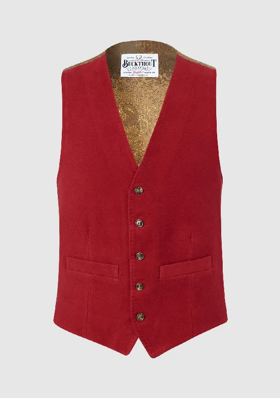 Moleskin Waistcoat - Maroon