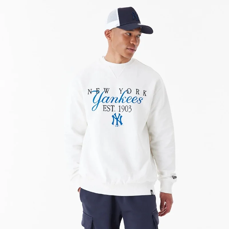 Lightweight men hoodie with mesh panels for breathabilityKangaroo - Pocket and Earphone - Hole Men Hoodie for Added ConvenienceNew York Yankees MLB Lifestyle Off White Crew Neck Sweatshirt Lightweight men hoodie with mesh panels for breathabilityKangaroo - Pocket and Earphone - Hole Men Hoodie for Added ConvenienceNew York Yankees MLB Lifestyle Off White Crew Neck Sweatshirt