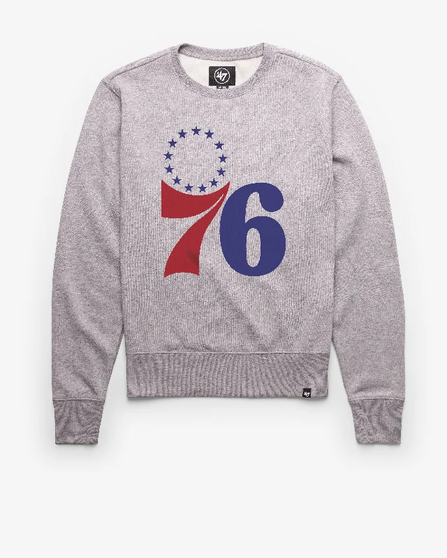 Luxury men sweatshirt made from high - end materialsEmbroidered Logo Men Sweatshirt for a Branded AppealPHILADELPHIA 76ERS IMPRINT '47 HEADLINE CREW