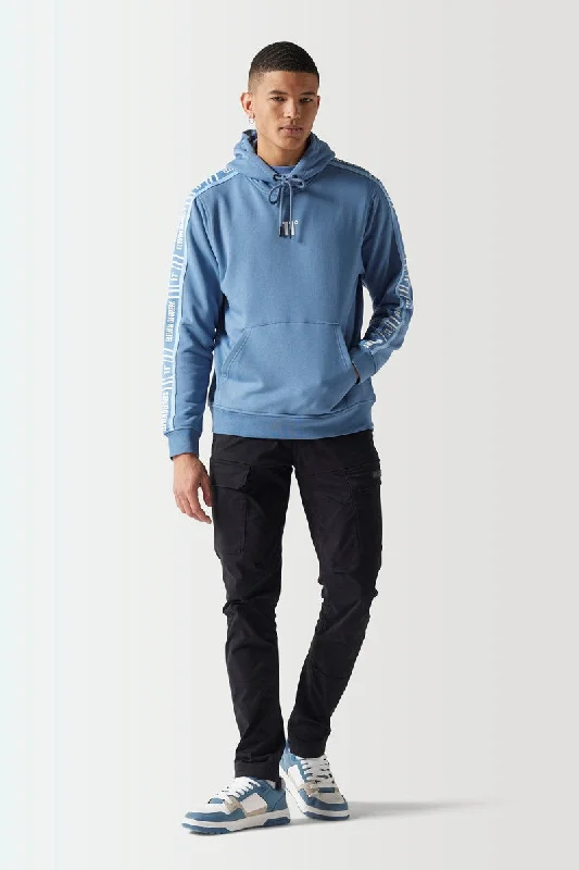 Men hoodie with a detachable hood for versatilityOversized - Hood Men Hoodie with a Relaxed and Casual VibeRetro Taped Hoodie - Elemental Blue Men hoodie with a detachable hood for versatilityOversized - Hood Men Hoodie with a Relaxed and Casual VibeRetro Taped Hoodie - Elemental Blue