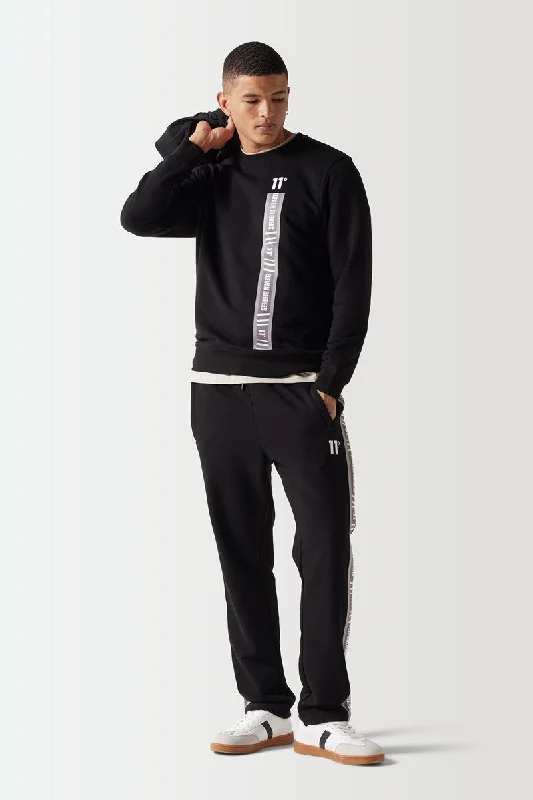Moisture - wicking men sweatshirt for workoutsColor - Blocked Men Sweatshirt for a Bold Fashion StatementRetro Taped Sweatshirt - Black Moisture - wicking men sweatshirt for workoutsColor - Blocked Men Sweatshirt for a Bold Fashion StatementRetro Taped Sweatshirt - Black