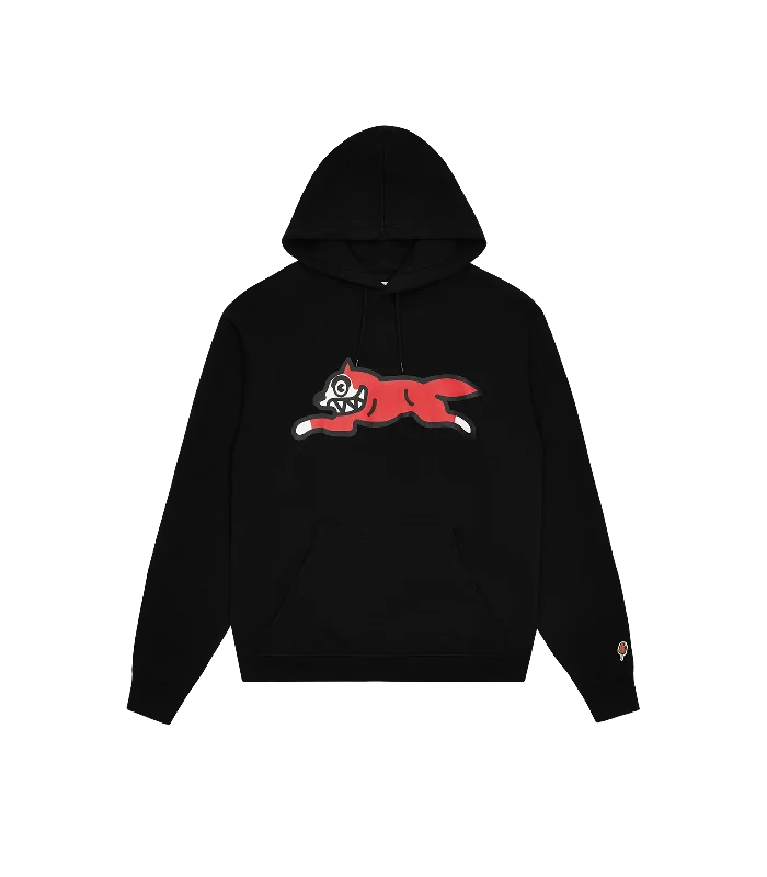Water - resistant men hoodie for rainy daysTwo - Tone Men Hoodie with a Contrasting DesignRUNNING DOG POPOVER HOOD - BLACK Water - resistant men hoodie for rainy daysTwo - Tone Men Hoodie with a Contrasting DesignRUNNING DOG POPOVER HOOD - BLACK