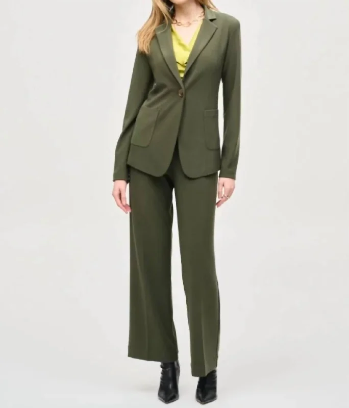 Silky Knit Blazer In Iguana