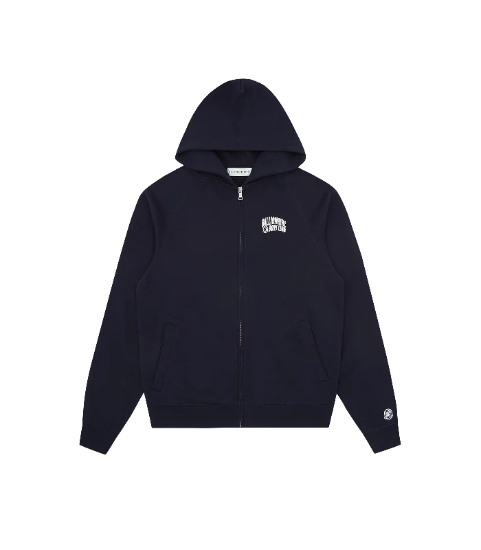 Zip - up men hoodie with multiple pockets for storageKangaroo - Pocket Men Hoodie with Hidden Pockets InsideSMALL ARCH LOGO ZIP THROUGH - NAVY/WHITE LOGO Zip - up men hoodie with multiple pockets for storageKangaroo - Pocket Men Hoodie with Hidden Pockets InsideSMALL ARCH LOGO ZIP THROUGH - NAVY/WHITE LOGO