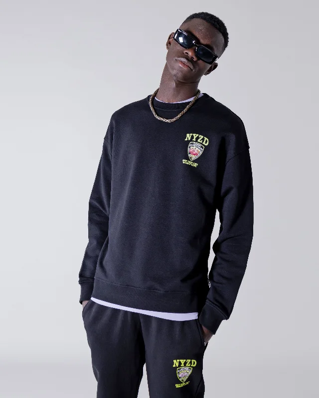 Luxury men sweatshirt made from high - end materialsEmbroidered Logo Men Sweatshirt for a Branded AppealSprayground Sweatshirt NYZD CREWNECK BLACK Black Luxury men sweatshirt made from high - end materialsEmbroidered Logo Men Sweatshirt for a Branded AppealSprayground Sweatshirt NYZD CREWNECK BLACK Black