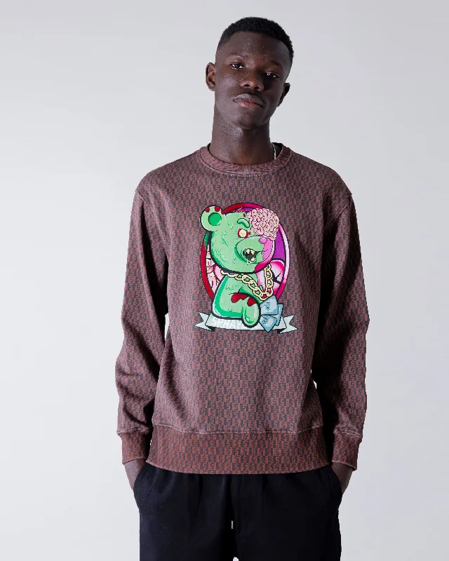 Luxury men sweatshirt made from high - end materialsEmbroidered Logo Men Sweatshirt for a Branded AppealSprayground Sweatshirt ZOMBIE BEAR MONEY CHECKERED CREWNECK Brown Luxury men sweatshirt made from high - end materialsEmbroidered Logo Men Sweatshirt for a Branded AppealSprayground Sweatshirt ZOMBIE BEAR MONEY CHECKERED CREWNECK Brown