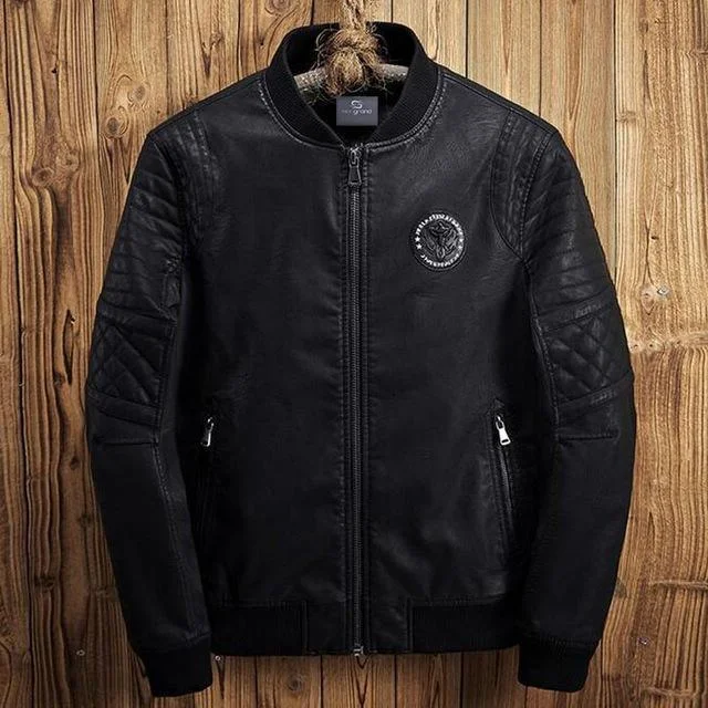 Men leather sport coats with a stretch - fabric panel for enhanced mobilityNotch - Collar Men Coat for a Sophisticated and Dapper LookStylish Men's Jacket PU Leather Jacket Black Men leather sport coats with a stretch - fabric panel for enhanced mobilityNotch - Collar Men Coat for a Sophisticated and Dapper LookStylish Men's Jacket PU Leather Jacket Black