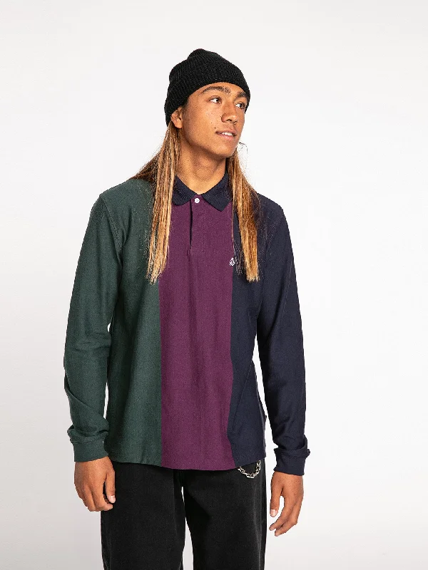 Men's two - tone stripe polo shirts with a preppy styleStretch - Cotton Men Polo for a Comfortable and Flexible FitSumpter Long Sleeve Polo - Navy Men's two - tone stripe polo shirts with a preppy styleStretch - Cotton Men Polo for a Comfortable and Flexible FitSumpter Long Sleeve Polo - Navy