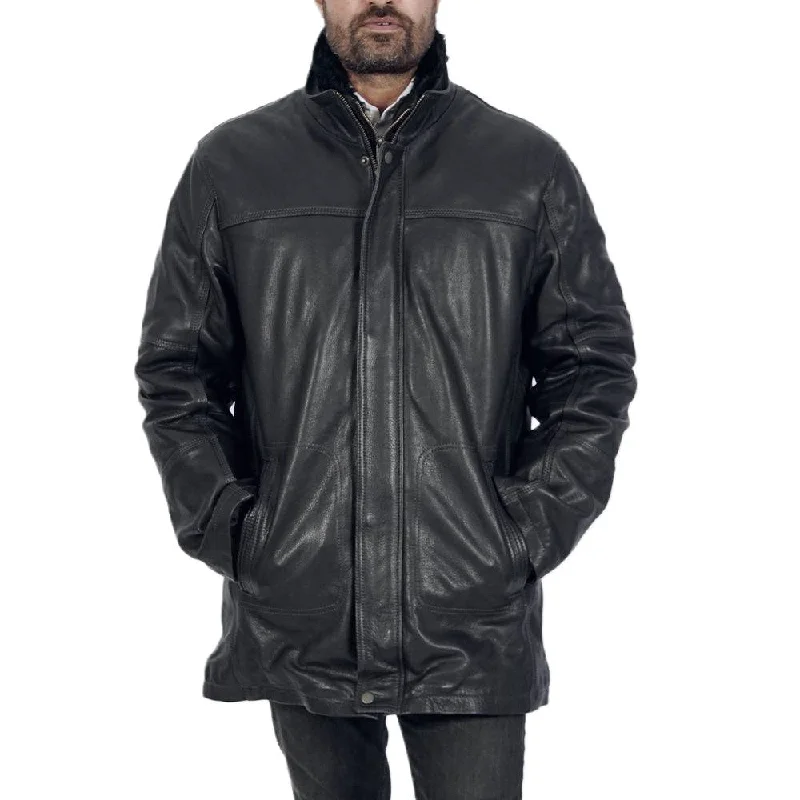 Men leather peacoats with a wool - blend lining for extra warmth in cold weatherPlaid Men Coat with a Traditional and Preppy PatternTraper Warm Long Black Leather Jacket Men leather peacoats with a wool - blend lining for extra warmth in cold weatherPlaid Men Coat with a Traditional and Preppy PatternTraper Warm Long Black Leather Jacket