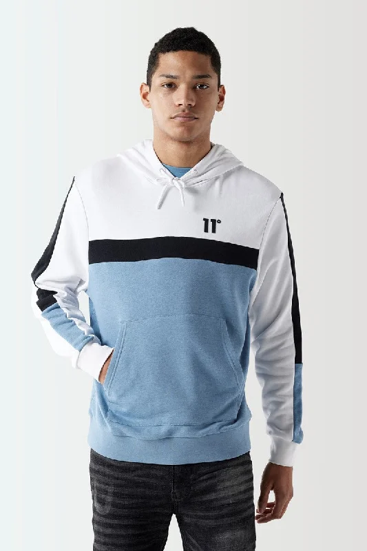 Men hoodie with a drawstring hood and adjustable hemRaglan - Sleeve Men Hoodie for Better Arm MovementTriple Panel Hoodie - Shadow Blue / White / Black Men hoodie with a drawstring hood and adjustable hemRaglan - Sleeve Men Hoodie for Better Arm MovementTriple Panel Hoodie - Shadow Blue / White / Black