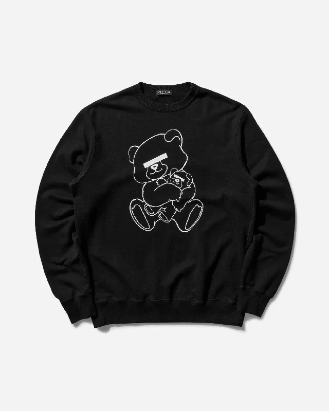 Men sweatshirt with a high - neck for added stylePuffer - Style Men Sweatshirt for Added Warmth and StyleMen's Teddy Bear Signature Crewneck Sweatshirt Black Men sweatshirt with a high - neck for added stylePuffer - Style Men Sweatshirt for Added Warmth and StyleMen's Teddy Bear Signature Crewneck Sweatshirt Black