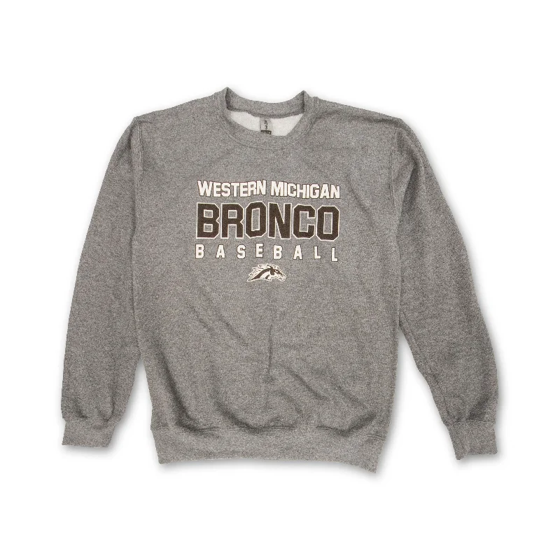 Lightweight men sweatshirt for spring and autumnBrushed - Inside Men Sweatshirt for Extra SoftnessWestern Michigan Baseball Crew Lightweight men sweatshirt for spring and autumnBrushed - Inside Men Sweatshirt for Extra SoftnessWestern Michigan Baseball Crew