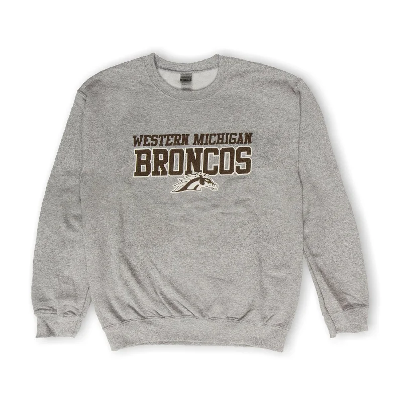 Lightweight men sweatshirt for spring and autumnBrushed - Inside Men Sweatshirt for Extra SoftnessWestern Michigan Broncos Crewneck Lightweight men sweatshirt for spring and autumnBrushed - Inside Men Sweatshirt for Extra SoftnessWestern Michigan Broncos Crewneck