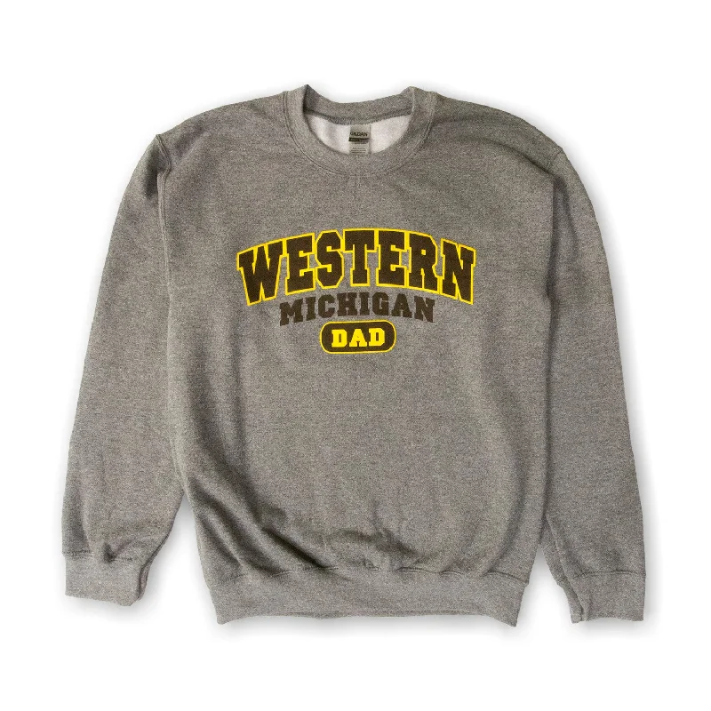 Fleece - lined men sweatshirt for extra warmth in winterRaglan - Sleeve Men Sweatshirt for Enhanced MobilityWestern Michigan Dad Crewneck Fleece - lined men sweatshirt for extra warmth in winterRaglan - Sleeve Men Sweatshirt for Enhanced MobilityWestern Michigan Dad Crewneck