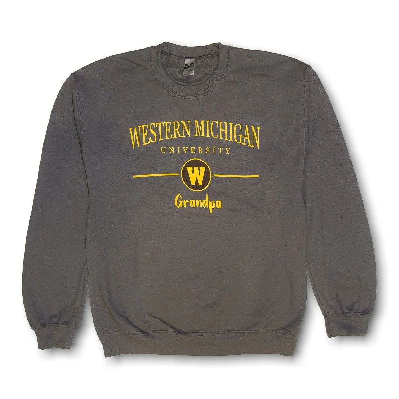 Men sweatshirt for outdoor adventures like hikingOpen - Knit Men Sweatshirt with a Breathable and Textured DesignWestern Michigan Grandpa Crewneck Men sweatshirt for outdoor adventures like hikingOpen - Knit Men Sweatshirt with a Breathable and Textured DesignWestern Michigan Grandpa Crewneck