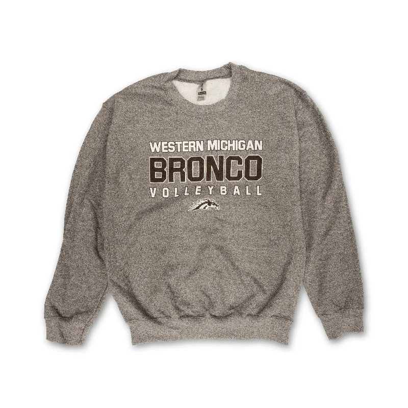 Hooded men sweatshirt with a drawstring closureRibbed - Cuff Men Sweatshirt for a Neat and Tidy LookBronco Volleyball Crewneck Hooded men sweatshirt with a drawstring closureRibbed - Cuff Men Sweatshirt for a Neat and Tidy LookBronco Volleyball Crewneck