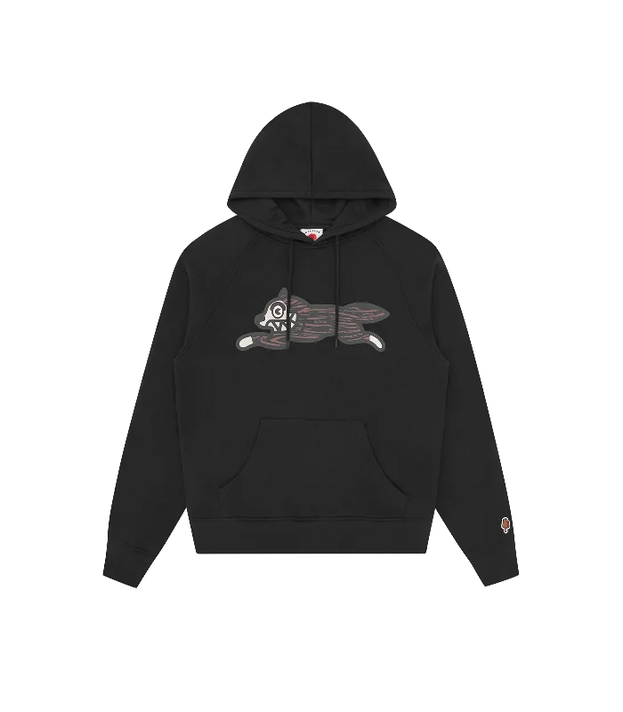 Plus - size men hoodie with a roomy fit for comfortReflective - Striped Men Hoodie for Safety in Low - Light ConditionsWOODGRAIN RUNNING DOG POPOVER HOOD - BLACK Plus - size men hoodie with a roomy fit for comfortReflective - Striped Men Hoodie for Safety in Low - Light ConditionsWOODGRAIN RUNNING DOG POPOVER HOOD - BLACK