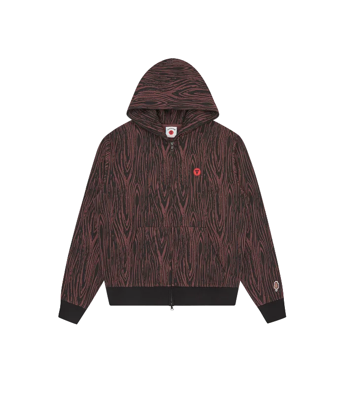 Camouflage - pattern men hoodie for outdoor enthusiastsWater - Repellent Men Hoodie for Rainy Day ProtectionWOODGRAIN ZIP THROUGH HOOD - BROWN Camouflage - pattern men hoodie for outdoor enthusiastsWater - Repellent Men Hoodie for Rainy Day ProtectionWOODGRAIN ZIP THROUGH HOOD - BROWN