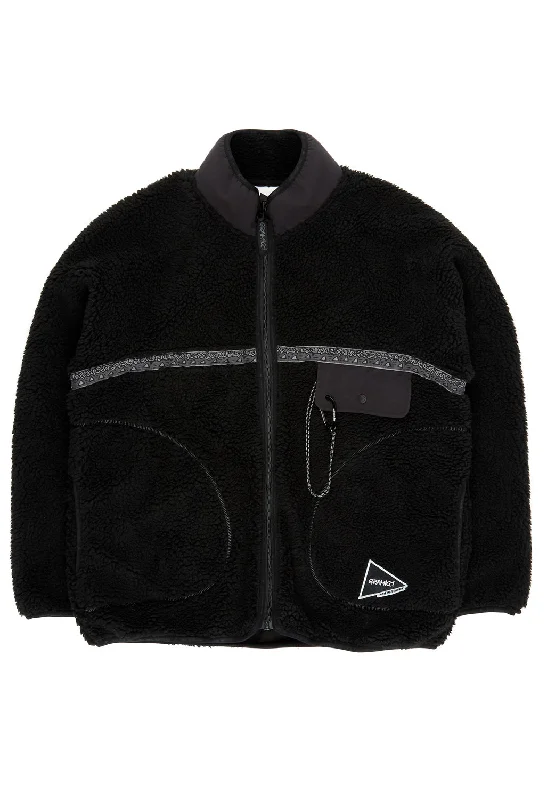 Men fleece - backed compression shirts for workoutsMen Fleece with a Stretch - Fabric for a Comfortable FitGramicci x And Wander JQ Tape Fleece Jacket - BLACK Men fleece - backed compression shirts for workoutsMen Fleece with a Stretch - Fabric for a Comfortable FitGramicci x And Wander JQ Tape Fleece Jacket - BLACK