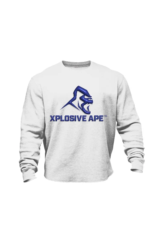 Men sweatshirt for outdoor adventures like hikingOpen - Knit Men Sweatshirt with a Breathable and Textured DesignXAPE Alpha Sweatshirt - White Men sweatshirt for outdoor adventures like hikingOpen - Knit Men Sweatshirt with a Breathable and Textured DesignXAPE Alpha Sweatshirt - White