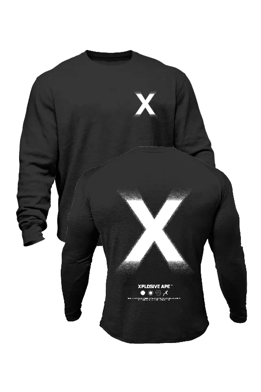 Men sweatshirt for outdoor adventures like hikingOpen - Knit Men Sweatshirt with a Breathable and Textured DesignXAPE Halftone X V2 Sweatshirt - Black Men sweatshirt for outdoor adventures like hikingOpen - Knit Men Sweatshirt with a Breathable and Textured DesignXAPE Halftone X V2 Sweatshirt - Black