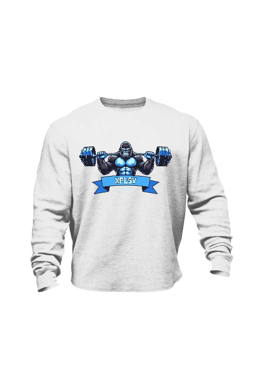 Graphic print men sweatshirt with cool designsHeathered Men Sweatshirt with a Subtle and Stylish HueXAPE Lifting Club V4 Sweatshirt - White Graphic print men sweatshirt with cool designsHeathered Men Sweatshirt with a Subtle and Stylish HueXAPE Lifting Club V4 Sweatshirt - White
