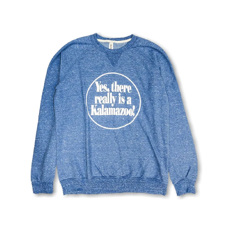 Lightweight men sweatshirt for spring and autumnBrushed - Inside Men Sweatshirt for Extra SoftnessYes There Really Is A Kalamazoo! Crewneck Lightweight men sweatshirt for spring and autumnBrushed - Inside Men Sweatshirt for Extra SoftnessYes There Really Is A Kalamazoo! Crewneck