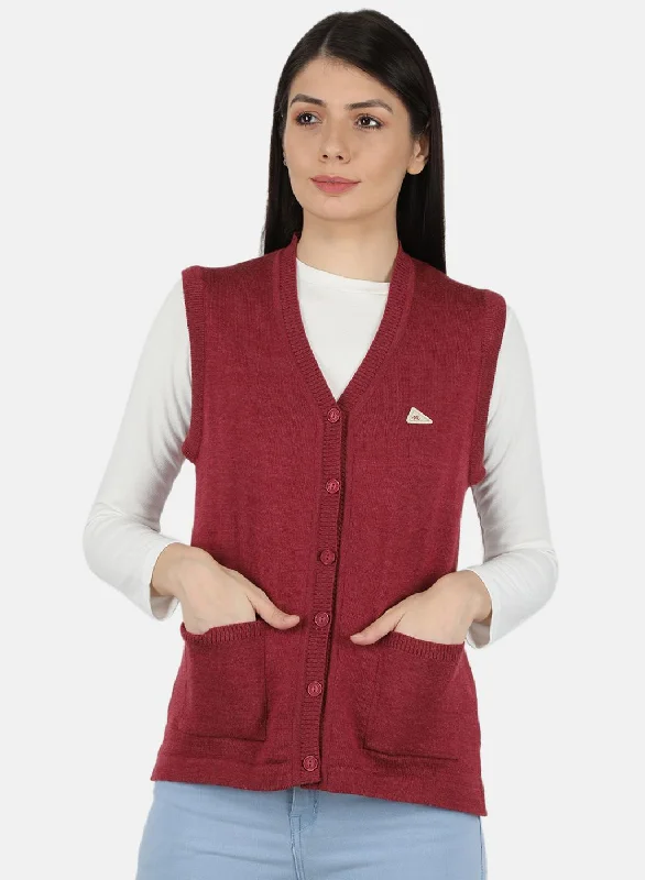 Women Pink Solid Cardigan