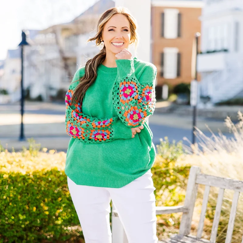 Queen of Peace Sweater, Kelly Green