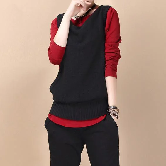 Black Jumpers cotton vest sweater