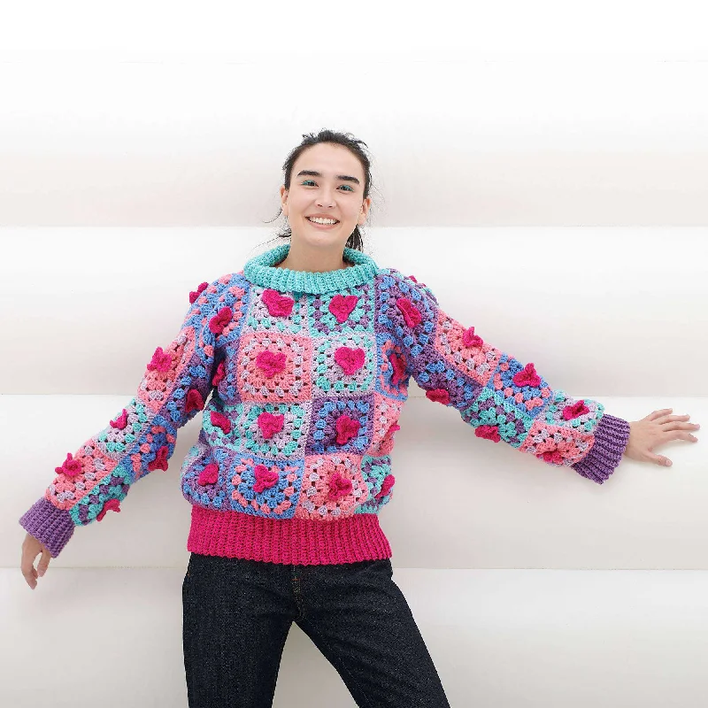 Free Have a Red Heart Crochet Pullover Pattern