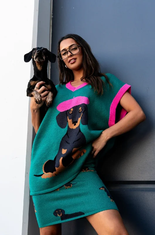 Oversized Sweater Vest in Walter the Wiener Dog *RESTOCKED*