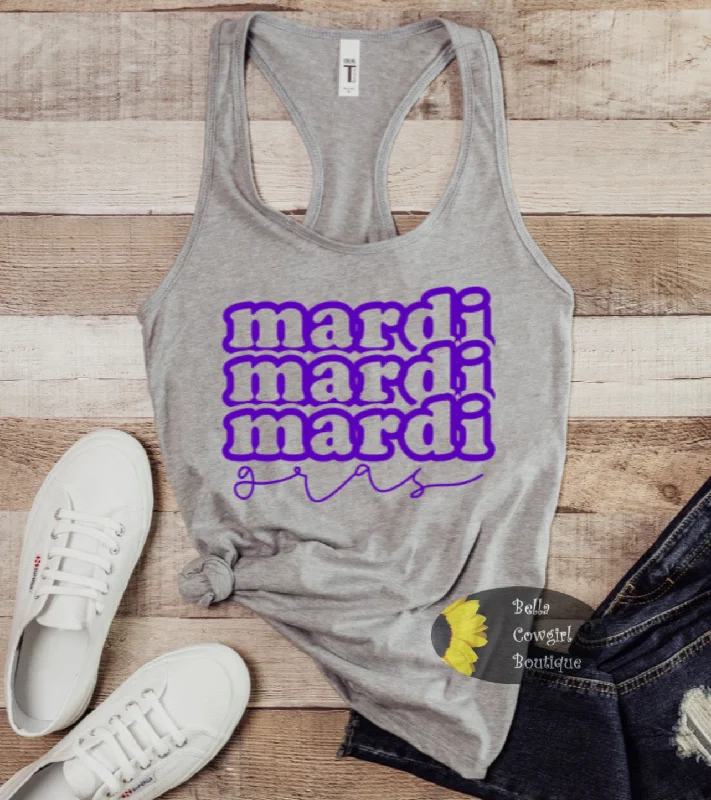 Mardi Gras Stacked Women's Tank Top