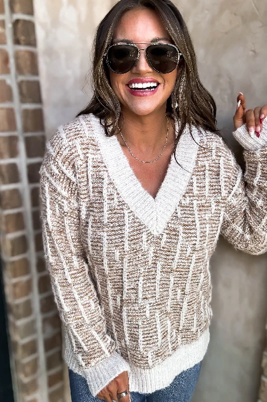 Scenic Mauve V-Neck Pullover Sweater