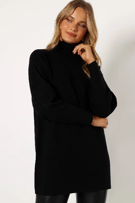 Nico Turtleneck Mini Dress - Black