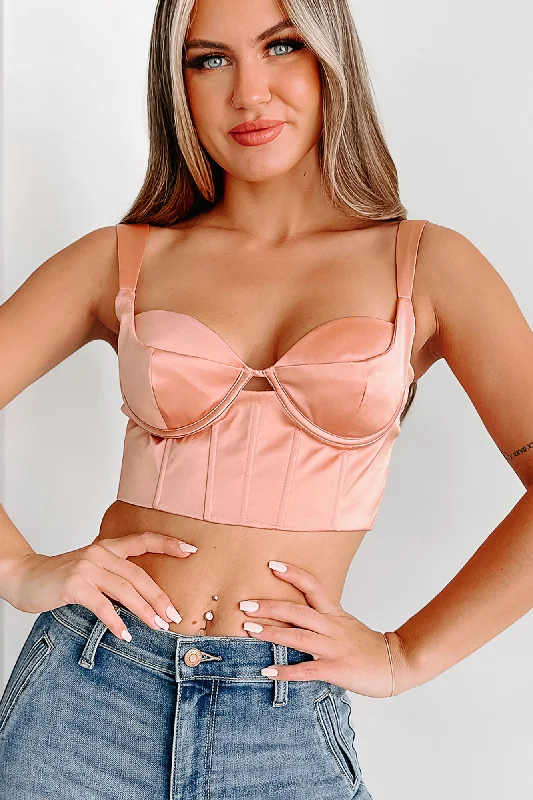 Refresh Your Memory Satin Bustier Crop Top (Mauve)