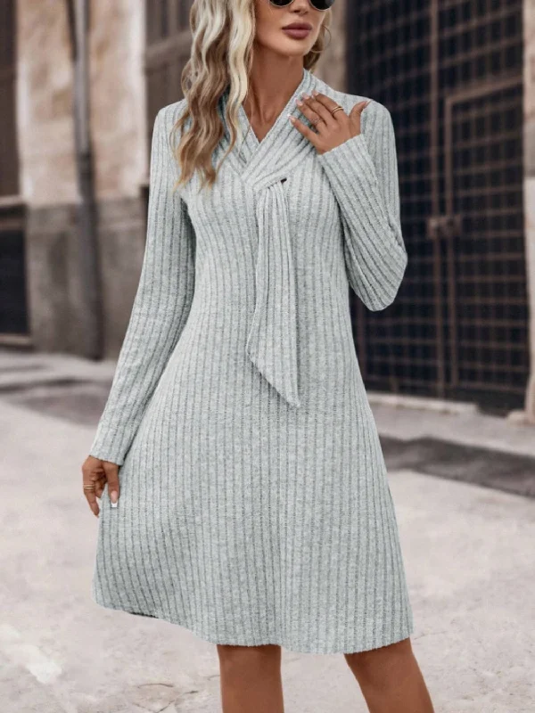 Blue Zone Planet |  Ribbed Long Sleeve Sweater Dress