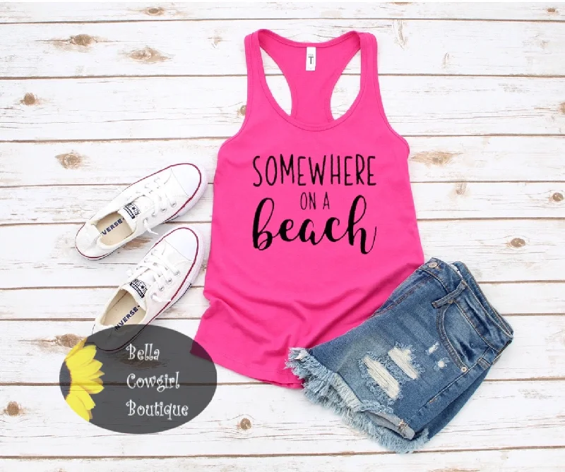 Somewhere On A Beach Country Music Women's Tank Top